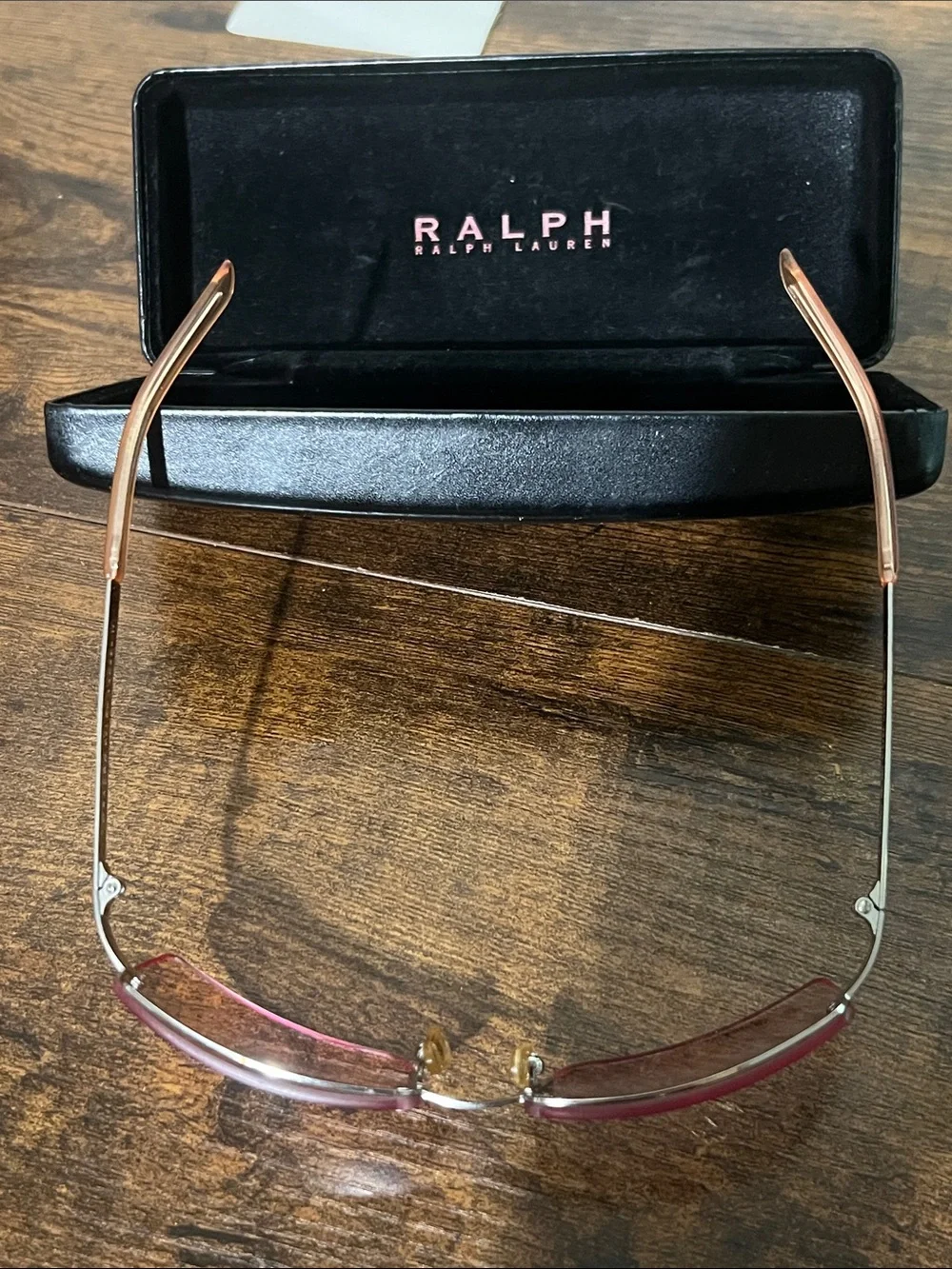 Ralph Lauren women’s Brown-Tinted Rimless Sunglasses pink